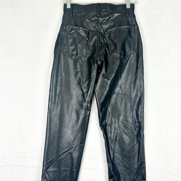 Abercrombie & Fitch Curve Love Vegan Leather Ankle Straight Pant 2 Short NWT - Picture 7 of 12